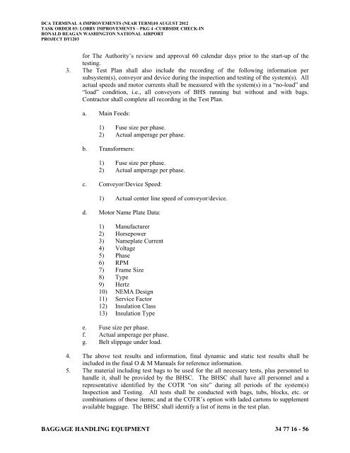 Attachment 1: Specifications - Metropolitan Washington Airports ...