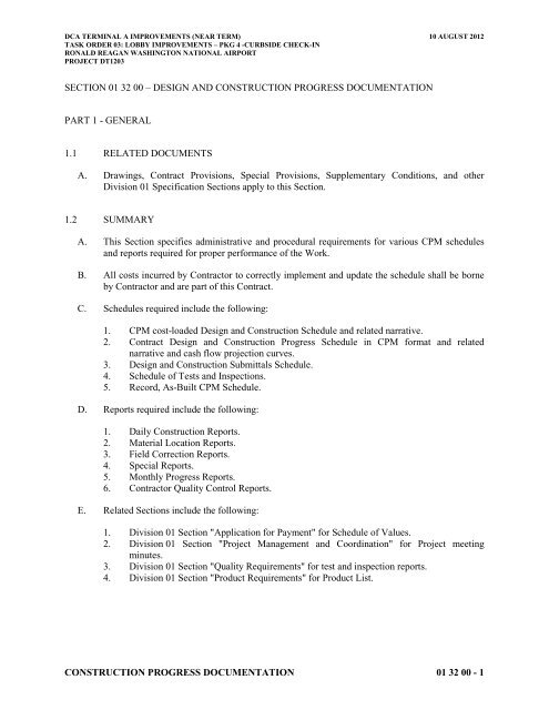 Attachment 1: Specifications - Metropolitan Washington Airports ...