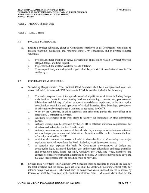 Attachment 1: Specifications - Metropolitan Washington Airports ...