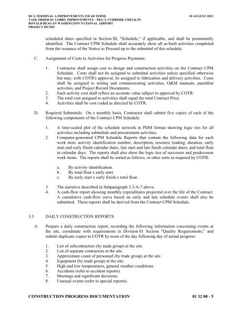 Attachment 1: Specifications - Metropolitan Washington Airports ...