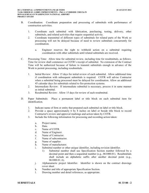 Attachment 1: Specifications - Metropolitan Washington Airports ...