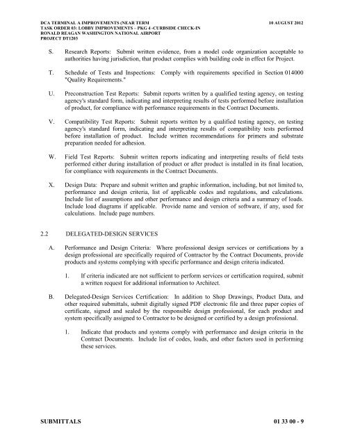 Attachment 1: Specifications - Metropolitan Washington Airports ...