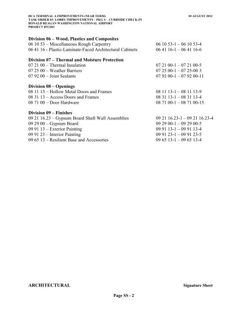 Attachment 1: Specifications - Metropolitan Washington Airports ...