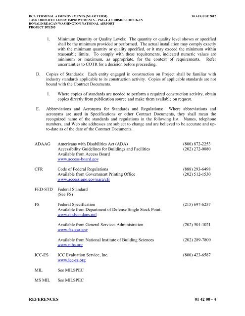 Attachment 1: Specifications - Metropolitan Washington Airports ...