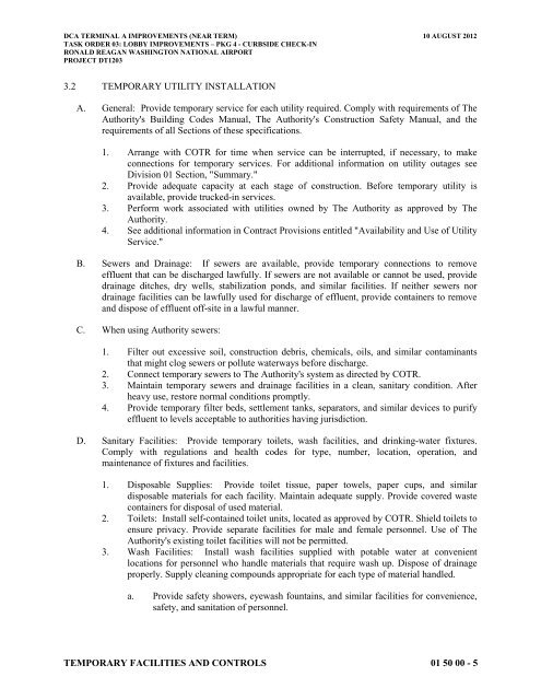 Attachment 1: Specifications - Metropolitan Washington Airports ...