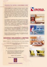 NOVENA HOLDINGS LIMITED