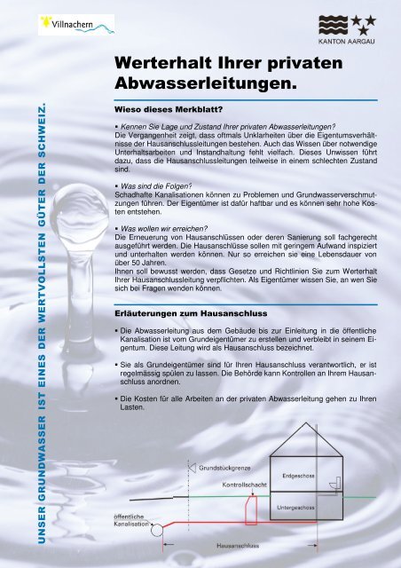 Merkblatt "Unterhalt der privaten Abwasserleitungen" - Gemeinde ...