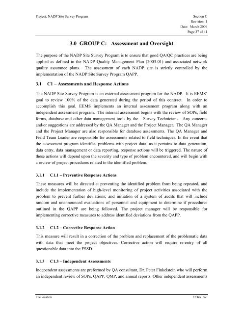 quality assurance project plan (qapp) - National Atmospheric ...