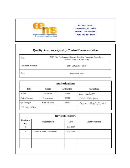 quality assurance project plan (qapp) - National Atmospheric ...