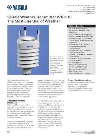 Vaisala Weather Transmitter WXT510 - TUT Department of Materials ...