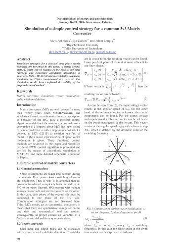 Simulation of a simple control strategy for a common 3x3 Matrix ...