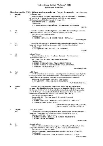 Biblioteca ÅtiinÅ£ificÄ a UniversitÄÅ£ii de Stat