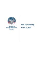BEA 8.0 Summary - Office of the Deputy Chief Management Officer ...