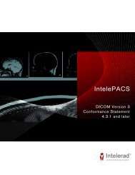 IntelePACS DICOM Conformance Statement (4.3.1 and ... - Intelerad