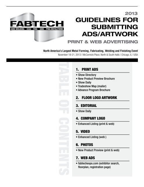 GUIDELINES FOR SUBMITTING ADS/ARTWORK - Fabtech