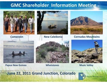 GMC Shareholder Information Meeting - Geovic Mining Corp