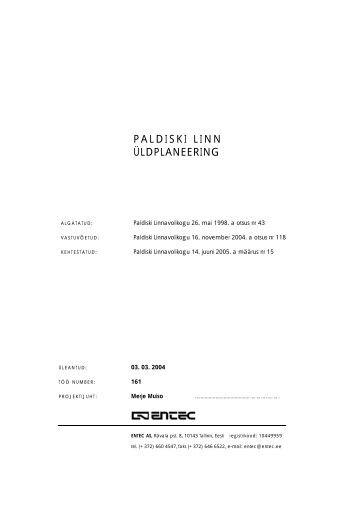 Paldiski linna üldplaneeringu seletuskiri - Paldiski Linnavalitsus