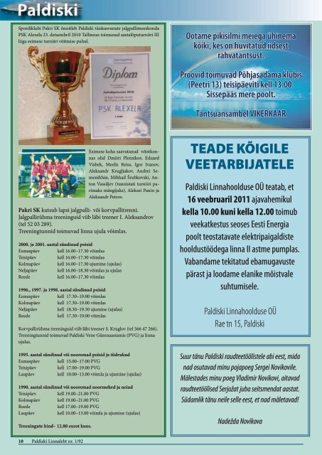 1/92 28.01.2011 - Paldiski Linnavalitsus