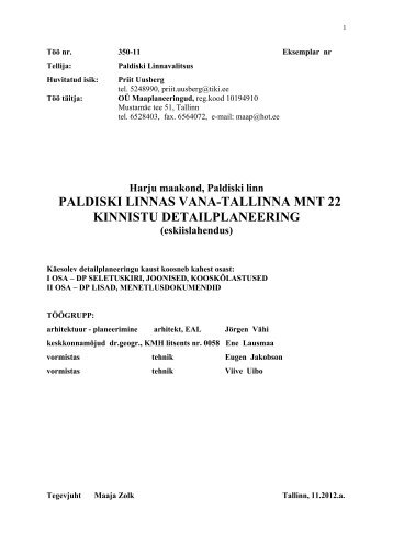 Eskiisi seletuskiri - Paldiski Linnavalitsus