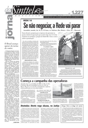 ComeÃ§a a campanha das operadoras - Sinttel - Rio