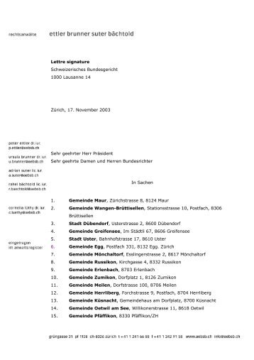 Lettre signature Schweizerisches Bundesgericht 1000 Lausanne 14 ...