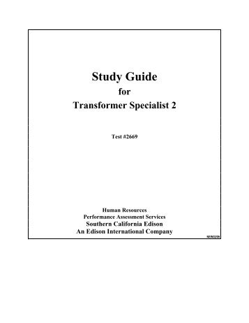 Transformer 2 Specialist (Test 2669) - Edison International