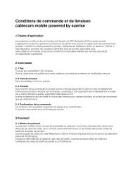 Conditions de commande et de livraison - Cablecom GmbH