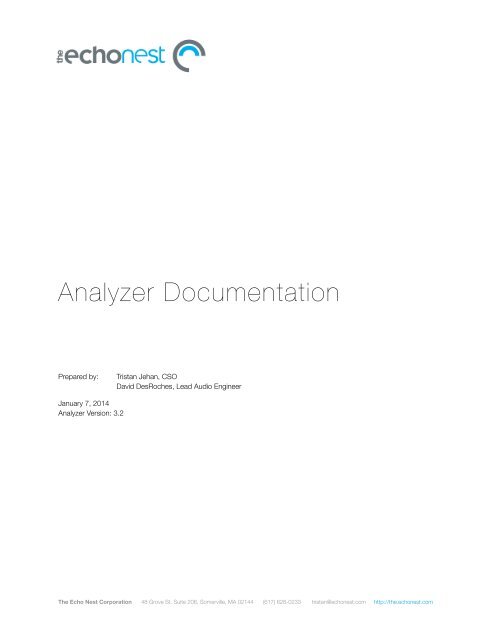 Analyzer Documentation - The Echo Nest Developer Center