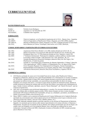 CV- Norberto Rodriguez - Universidad Nacional de Río Negro