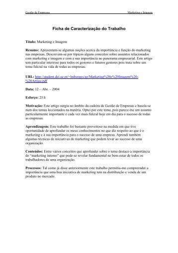 Marketing e Imagem - Universidade de Coimbra