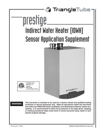 Prestige IDWH Sensor Supplement - Triangle Tube