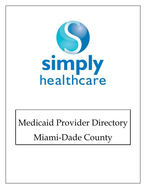 Medicaid Provider Directory Miami Dade County Simply