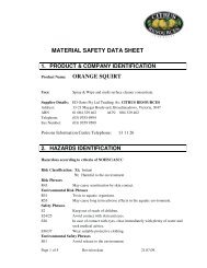 MATERIAL SAFETY DATA SHEET ORANGE SQUIRT