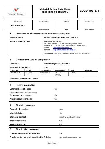 SDBD-MQTE 1 - Milenia Biotec GmbH