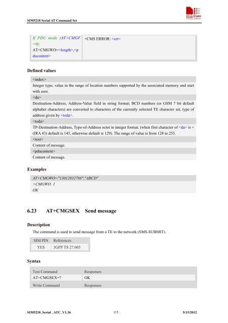 this SIM5218 AT command manual - Cooking Hacks