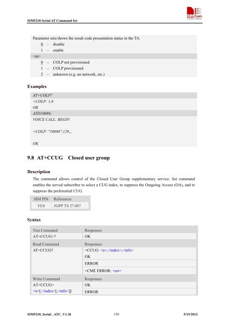 this SIM5218 AT command manual - Cooking Hacks