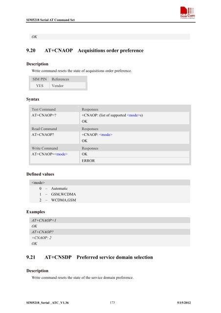 this SIM5218 AT command manual - Cooking Hacks