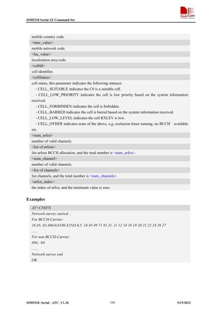 this SIM5218 AT command manual - Cooking Hacks