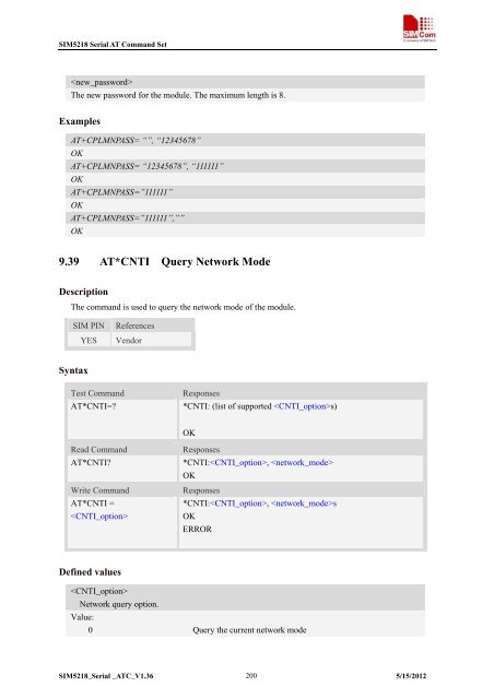 this SIM5218 AT command manual - Cooking Hacks