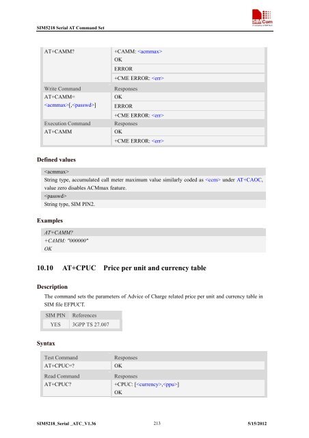 this SIM5218 AT command manual - Cooking Hacks