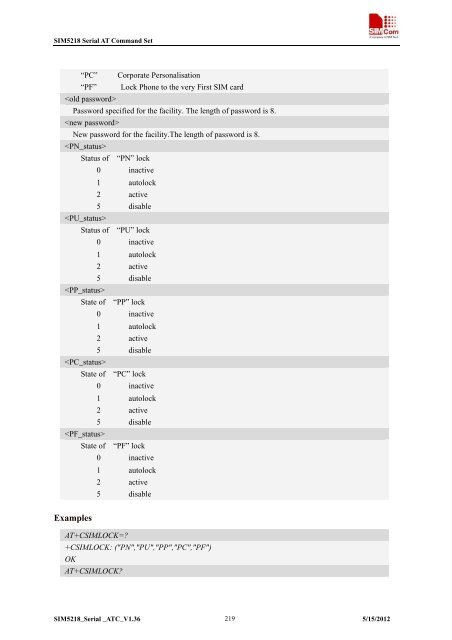 this SIM5218 AT command manual - Cooking Hacks