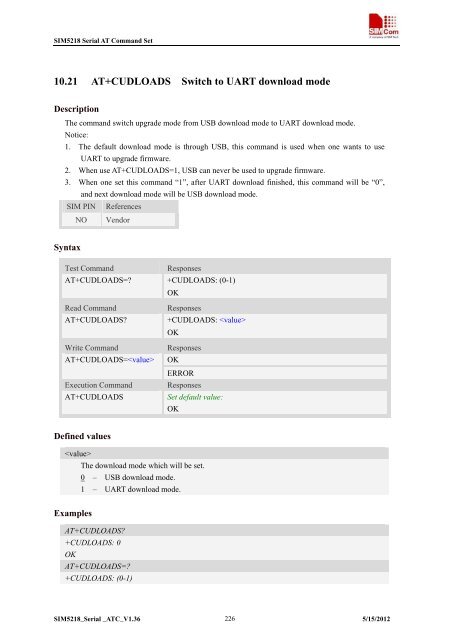 this SIM5218 AT command manual - Cooking Hacks