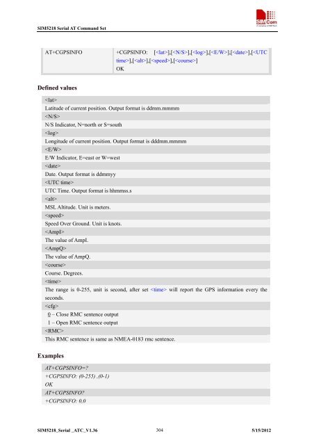 this SIM5218 AT command manual - Cooking Hacks