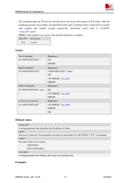 this SIM5218 AT command manual - Cooking Hacks