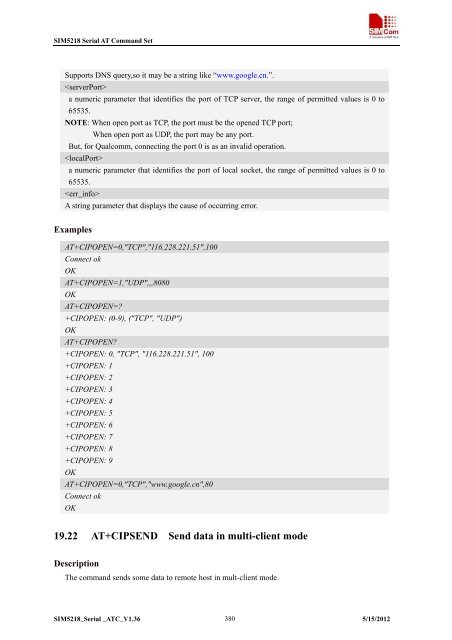 this SIM5218 AT command manual - Cooking Hacks