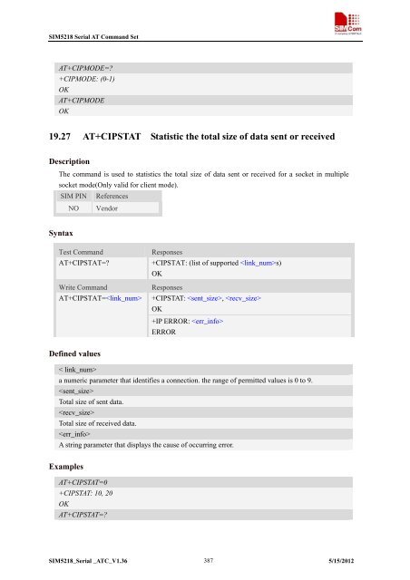 this SIM5218 AT command manual - Cooking Hacks