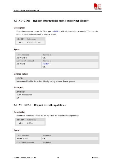 this SIM5218 AT command manual - Cooking Hacks