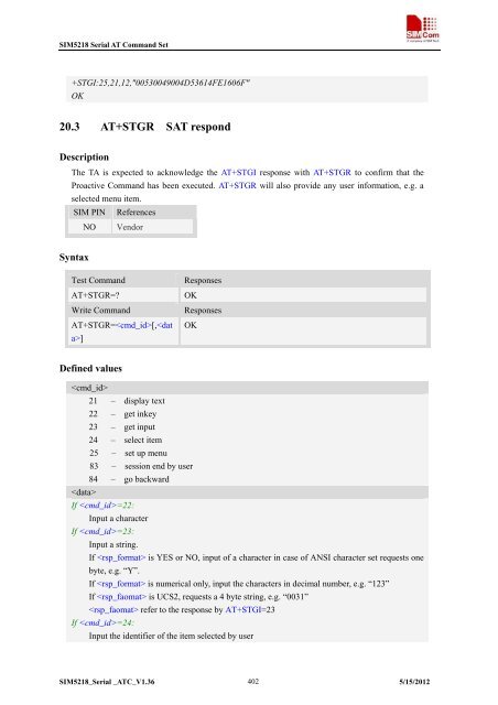 this SIM5218 AT command manual - Cooking Hacks