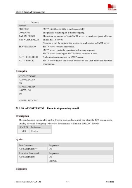 this SIM5218 AT command manual - Cooking Hacks