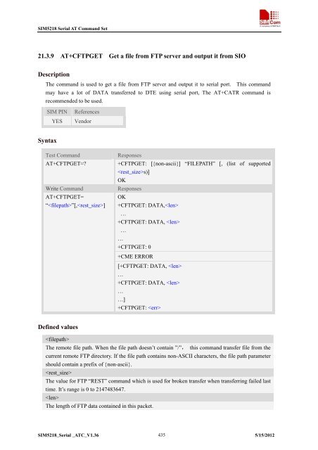 this SIM5218 AT command manual - Cooking Hacks